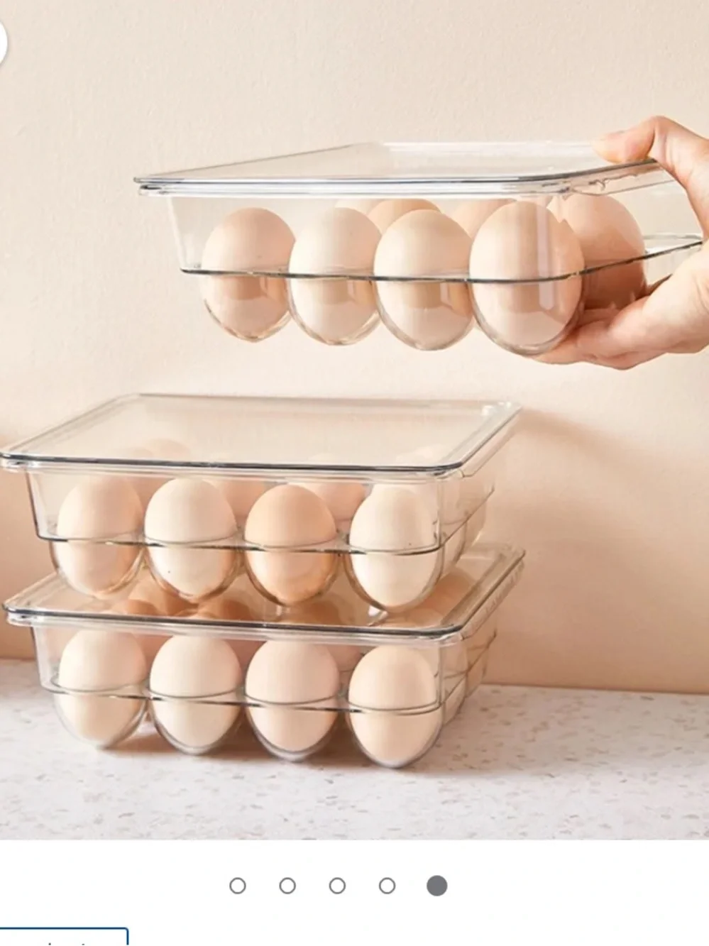 Egg tray fridge organizer for 1 dozen eggs